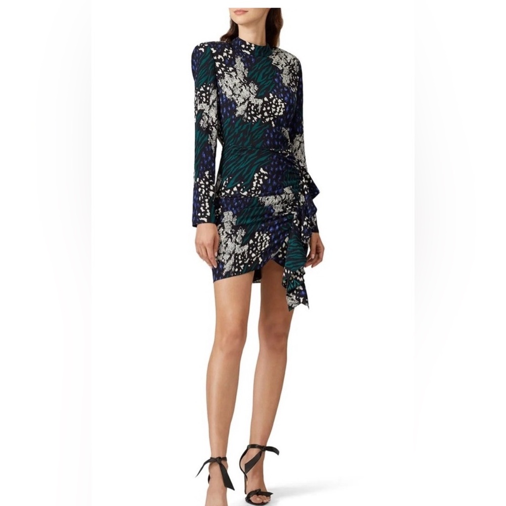 Veronica Beard Romantic Abstract Long Sleeve Printed Dress Size 2